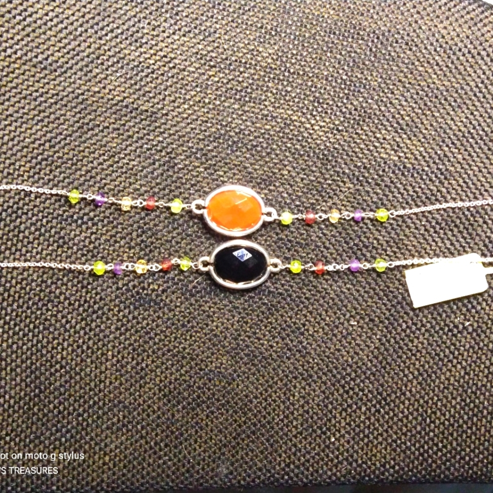 ❌NOT ORANGE,🌹RED ONYX OR BLACK ONYX STERLING BRACELETS. (B-13993)